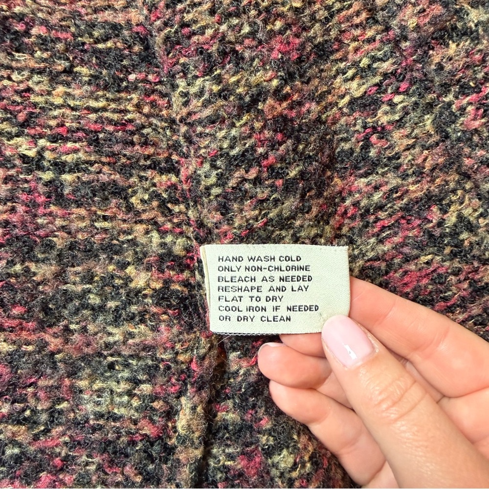 Vintage 90s David Brooks Wool Blend Multicolor Knit Cardigan Size Large - Picture 8 of 9